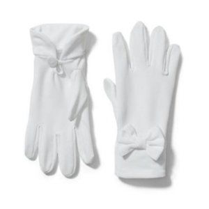 White Satin Bow Gloves